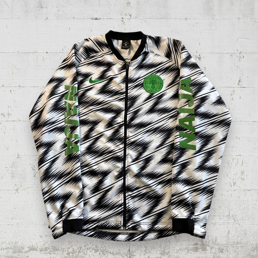 2018 Nigeria World Cup Nike Jacket Sz L Anthem Zebra NAIJA Football Soccer